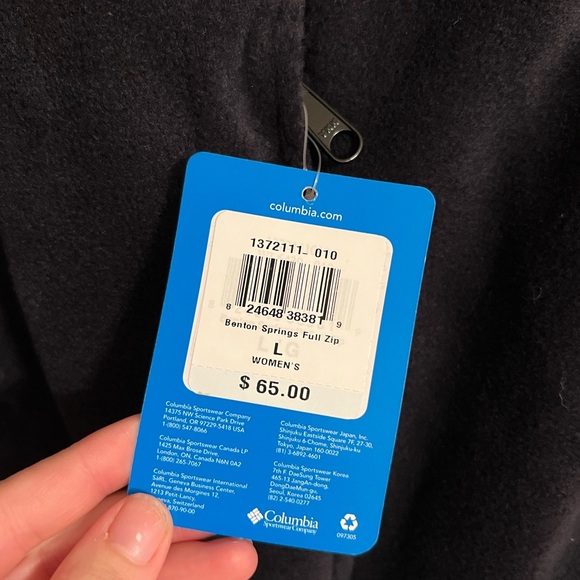 NWT Black Columbia Benton Springs Full Zip Jacket - Picture 2 of 4